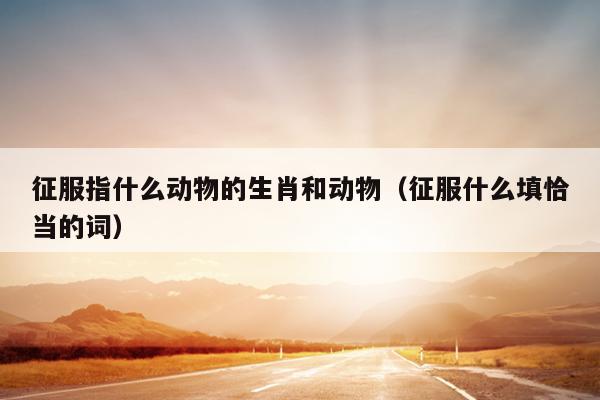 征服指什么动物的生肖和动物（征服什么填恰当的词）