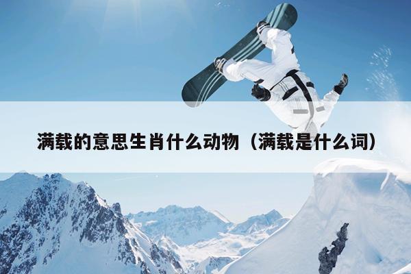 满载的意思生肖什么动物（满载是什么词）