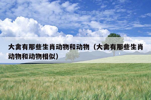 大禽有那些生肖动物和动物（大禽有那些生肖动物和动物相似）