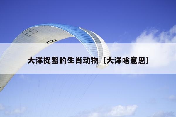 大洋捉鳖的生肖动物（大洋啥意思）