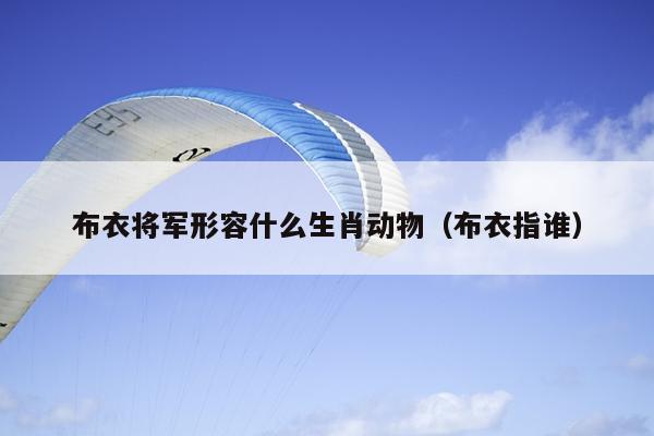 布衣将军形容什么生肖动物（布衣指谁）