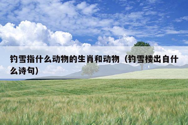 钓雪指什么动物的生肖和动物（钓雪楼出自什么诗句）