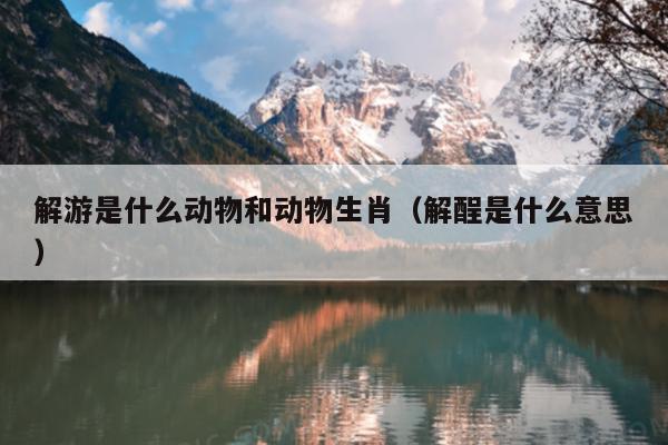 解游是什么动物和动物生肖（解酲是什么意思）