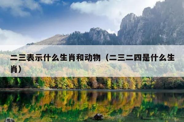 二三表示什么生肖和动物（二三二四是什么生肖）