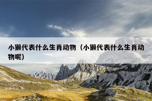 小獭代表什么生肖动物（小獭代表什么生肖动物呢）