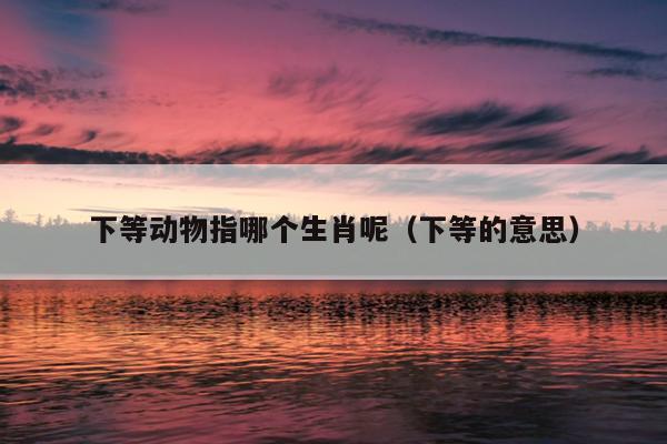 下等动物指哪个生肖呢（下等的意思）