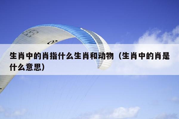 生肖中的肖指什么生肖和动物（生肖中的肖是什么意思）