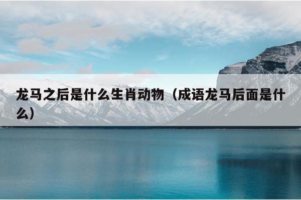 龙马之后是什么生肖动物（成语龙马后面是什么）