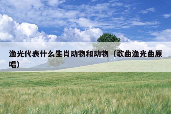 渔光代表什么生肖动物和动物（歌曲渔光曲原唱）