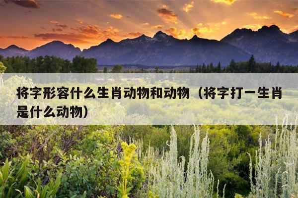 将字形容什么生肖动物和动物（将字打一生肖是什么动物）