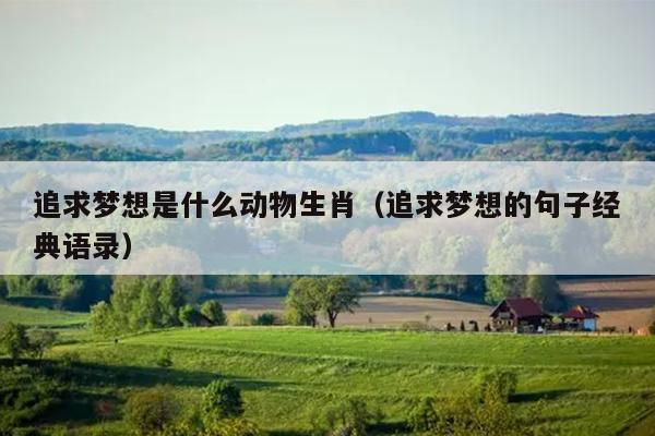 追求梦想是什么动物生肖（追求梦想的句子经典语录）