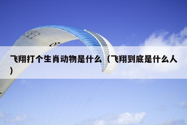 飞翔打个生肖动物是什么（飞翔到底是什么人）
