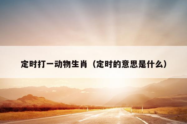 定时打一动物生肖（定时的意思是什么）